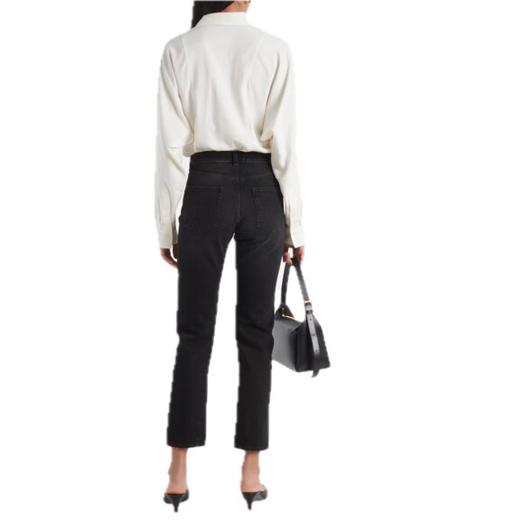 SOLD Toteme Twisted Seam Mid-Rise Straight Cropped Leg Jeans Wm Sz 25 NWT $380 - Picture 4 of 15